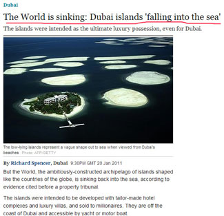 The World is sinking: Dubai islands falling into the sea