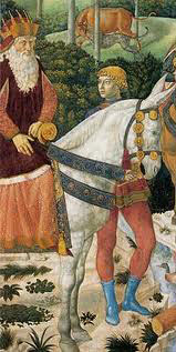 Патриарх Йосиф ІІ влиза на бял кон във Флоренция (фрагмент от стенописа)