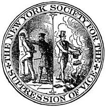 Значка на създаденото от Автъни Комстон Нюйоркско общество на защитници на доброделността