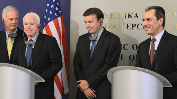 Bulgarian prime minister Oresharski with US Senator John McCain