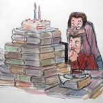 Девора и Георги: В Библиотеката винаги казваме истината за книгите (карикатура Петър Тасев)