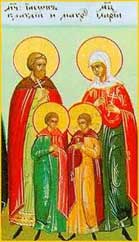 Св. Хилария със съпруга и синовете си