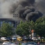 Smoke rises from a coach near Burgas airport, 250 miles east of Sofia in Bulgaria. Israel has blamed Iran for ordering a bomb attack on the coach, which was part of a convoy carrying an Israeli tour group to their hotels