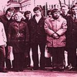 Част от членовете на младежката група КОСМОС на екскурзия в Полша през 1975 година.